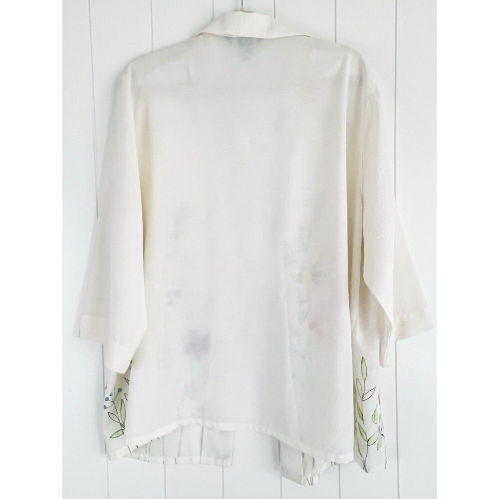 Beautiful Vintage Koret Watercolor Flowers Artsy Dainty Feminine Blouse Plus 20W - Picture 5 of 6